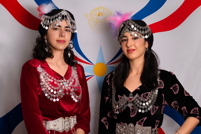 Gardenia & Rose in Assyrian clothing